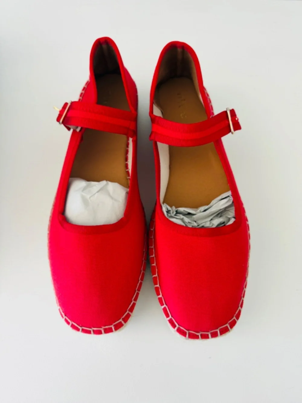 Maeve Anthropologie Mary Jane Espadrille Flats Cherry Red Size 8/US EU 39